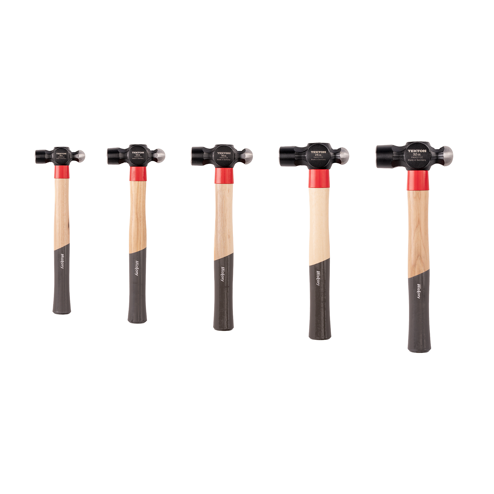 TEKTON Ball Peen Hammer Set, 5-Piece (8, 12, 16, 25, 32 oz.) | HMA95002